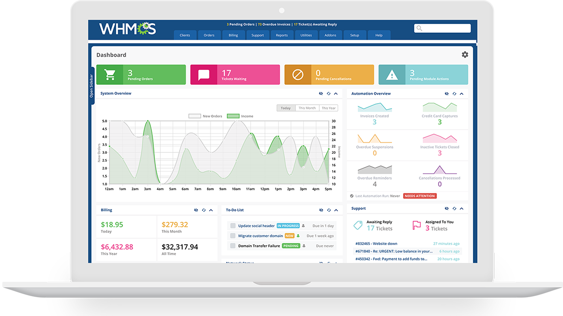 WHMCS - Web Hosting Billing & Automation Platform